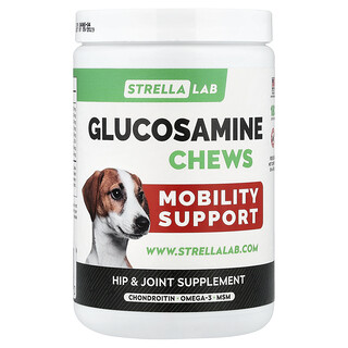 StrellaLab, Glucosamine kauwtabletten voor honden, kip, 180 zachte kauwtabletten, 432 g (15 oz)