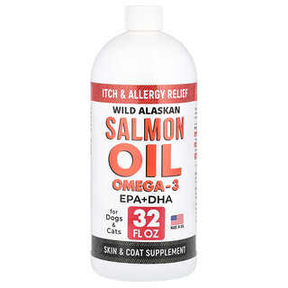 StrellaLab, 野生阿拉斯加鲑鱼油 Omega-3，猫狗专用，32 液量盎司