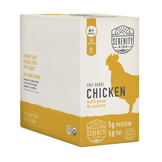 Serenity Kids, Free Range Chicken with Peas & Carrots, 6+ Months, 6 Pouches, 3.5 oz (99 g) Each