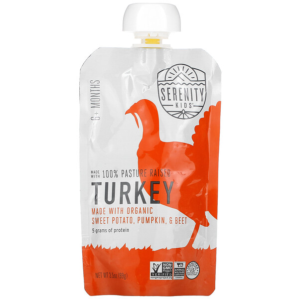 Serenity Kids‏, Turkey with Organic Sweet Potato, Pumpkin, & Beet, 6+ Months, 3.5 oz (99 g)