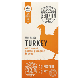 Serenity Kids, Freilandhaltung, Truthahn mit Süßkartoffel, Kürbis und Rote Bete, ab 6 Monaten, 6 Beutel, je 99 g (3,5 oz.)