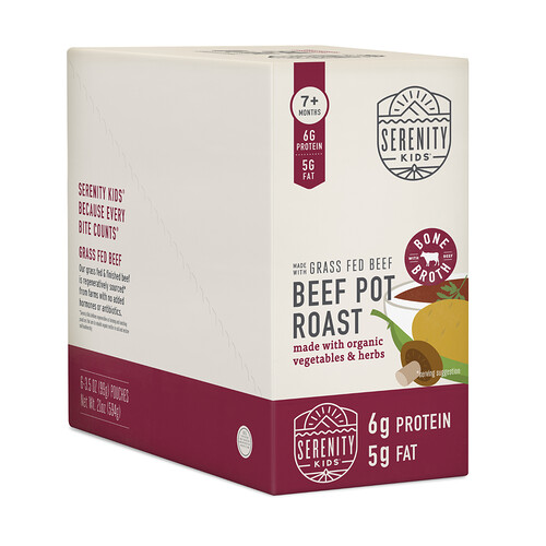 Serenity Kids, Beef Pot Roast with Organic Vegetables & Herbs, Beef Pot Roast mit Bio-Gemüse und Kräutern, ab 7 Monaten, 6 Beutel, je 99 g (3,5 oz.).