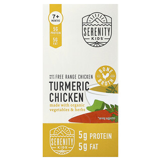 Serenity Kids, Kip met kurkuma, biologische groenten en kruiden, 7+ maanden, 6 zakjes van 99 g per stuk