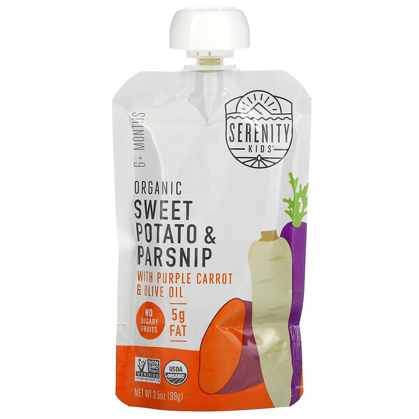 Organic Sweet Potato and Parsnips with Purple Carrot & Olive Oil, 6+ Months, 3.5 oz (99 g)