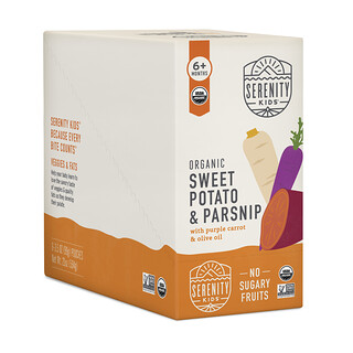 Serenity Kids, Organic Sweet Potato & Parsnip with Purple Carrot & Olive Oil, 6+ Months, 6 Pouches, 3.5 oz (99 g) Each