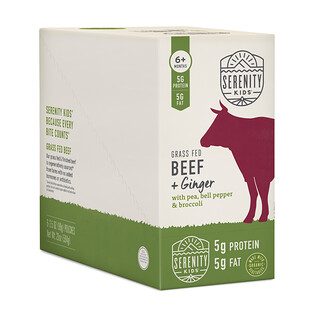 Serenity Kids, Grass Fed Beef + Ginger with Pea, Bell Pepper & Broccoli, 6+ Months, 6 Pouches, 3.5 oz (99 g) Each