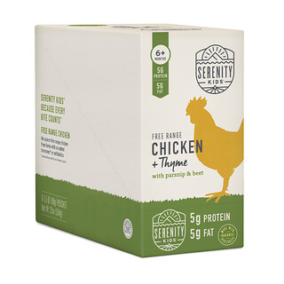 Serenity Kids, Free Range Chicken + Thyme with Parsnip & Beet, 6+ Months, 6 Pouches, 3.5 oz (99 g) Each