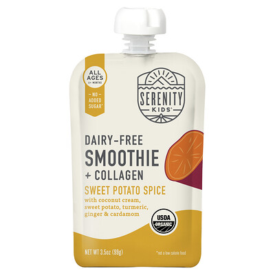 Serenity Kids, Batido sin lácteos con colágeno, Para bebés de 6 meses en adelante, Especias de batata, 99 g (3,5 oz)