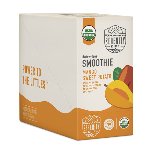 Serenity Kids, Dairy-Free Smoothie + Collagen, Sweet Potato Spice, All Ages 6+ Months, 6 Pouches, 3.5 oz (99 g) Each