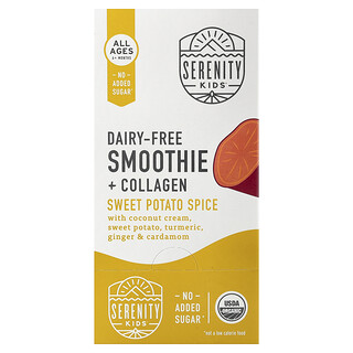 Serenity Kids, Smoothie și colagen fără lactate, condiment cu cartofi dulci, pentru toate vârsta de 6 luni, 6 pliculețe, 99 g (3,5 oz)