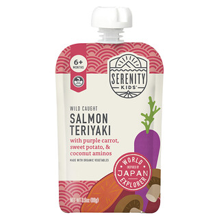 Serenity Kids, Salmón teriyaki capturado en estado salvaje, 6 meses en adelante, 99 g (3,5 oz)