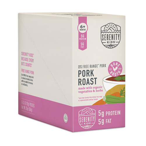 Serenity Kids, Pork Roast, Made with Organic Vegetable & Herbs, 6+ Months, 6 Pouches, 3.5 oz (99 g) Each