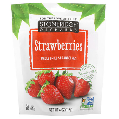 

Stoneridge Orchards клубника, целые сушеные ягоды клубники, 113 г (4 унции)