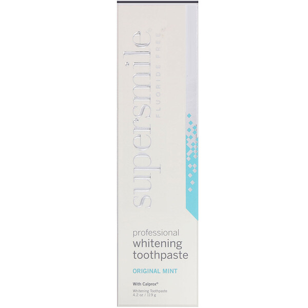 Supersmile‏, משחת שיניים מלבינה מקצועית, ללא פלואוריד, טעם מנטה, 119 גרם