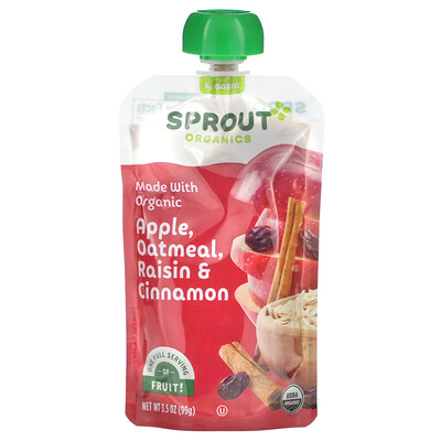 Sprout Organics Детское питание от 6 месяцев яблочно-овсяный изюм с корицей 99 г (3 5 унции)