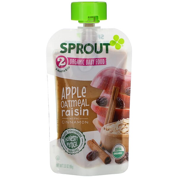 Baby Food, 6 Months & Up,  Apple Oatmeal Raisin with Cinnamon, 3.5 oz (99 g)