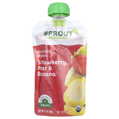 Sprout Organics  Baby Food  6 Months & Up  Strawberry  Pear  & Banana  3.5 oz (99 g)