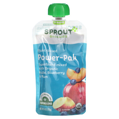 

Sprout Organics Power Pak 12 Months & Up Apple Blueberry & Plum 4 oz (113 g)