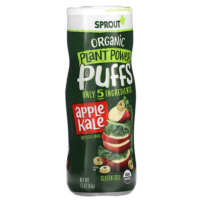 

Sprout Organic, Plant Power Puffs, Apple Kale, 1.5 oz (43 g)