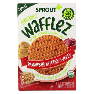 Sprout Organic, Wafflez® 南瓜黃油啫喱，5 袋裝，0.63 盎司（18 克）