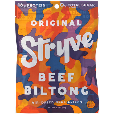 

Stryve Foods Beef Biltong, Air-Dried Beef Slices, Original, 2.25 oz (64 g)