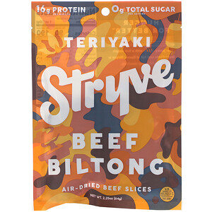 Отзывы о Stryve Foods, Beef Biltong, Air-Dried Beef Slices, Teriyaki, 2.25 oz (64 g)