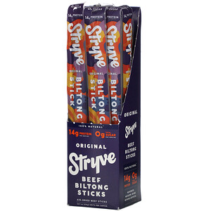 Отзывы о Stryve Foods, Beef Biltong Sticks, Original, 12 Sticks, 1 oz (28 g) Each