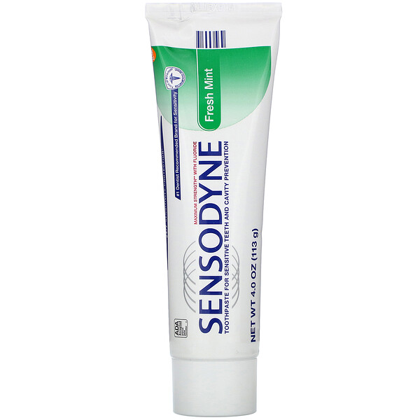 Sensodyne‏, משחת שיניים עם פלואוריד, בטעם מנטה מרעננת, מכיל 113 גרם