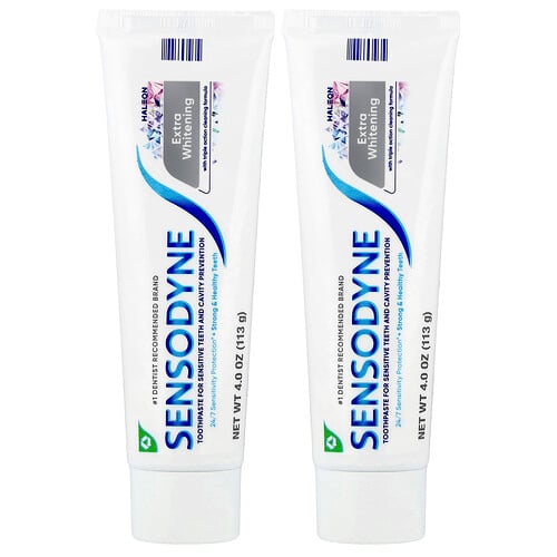 Sensodyne Extra Whitening Toothpaste, Twin Pack, 2 Tubes, 4 oz (113 g) Each