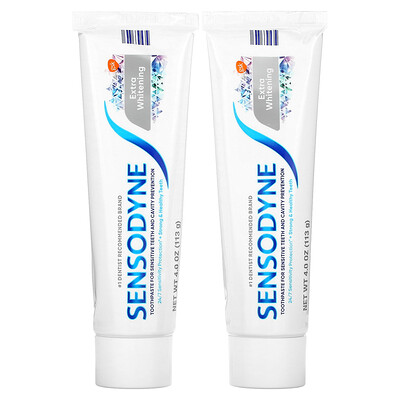 Sensodyne Отбеливающая зубная паста с фтором, двойная упаковка, 2 тюбика по 113 г (4 унции)