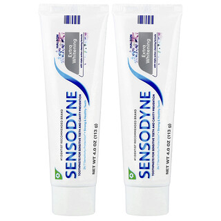 Sensodyne, Pasta dental blanqueadora adicional con fluoruro, Paquete doble, 2 tubos, 113 g (4 oz) cada uno
