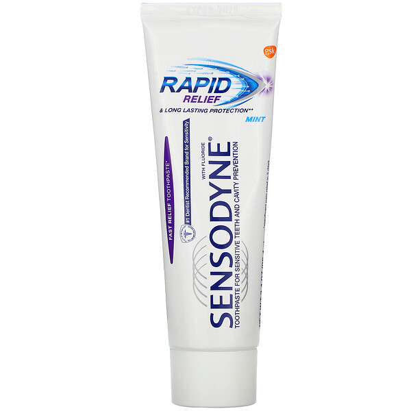 Sensodyne, 含氟快速緩解牙膏，薄荷香型，3.4 盎司（96.4 克）