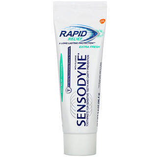 Sensodyne, Rapid Relief, Pasta dental con fluoruro, Extrafrescura, 96,4 g (3,4 oz)