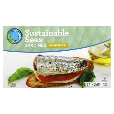 

Sustainable Seas Sardines In Olive Oil 4.25 oz (120 g)