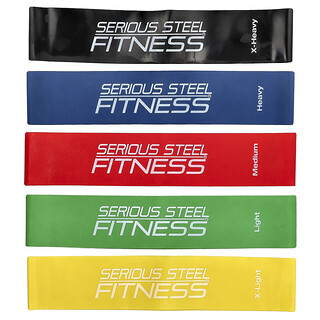 Serious Steel Fitness, 12 Inch Mini Loop Pack, 5 Count