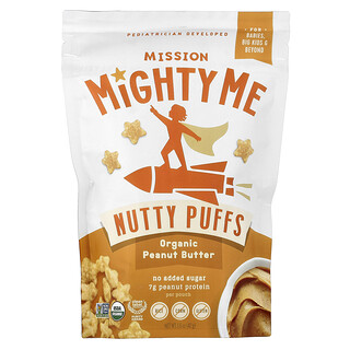 Mission MightyMe, Nutty Puffs, ekologiskt jordnötssmör, 42 g