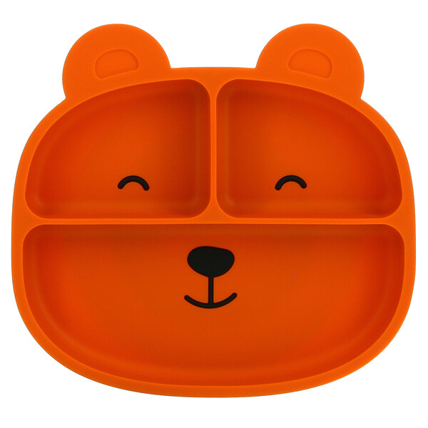 Sili Bear Plate, Orange, 1 Count