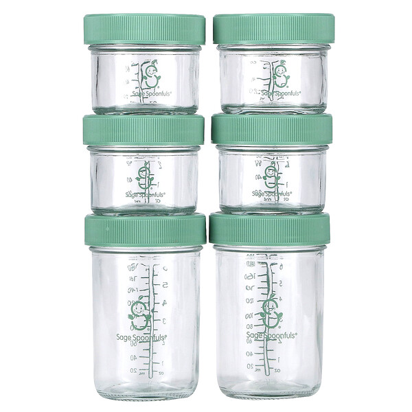 Glass Baby Food Storage Jars, 6 Pack