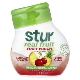 Stur, Real Fruit, Potenciador líquido del agua, Ponche de frutas, 48 ml (1,62 oz. líq.)
