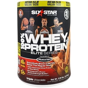Отзывы о Сикс Стар, Elite Series, 100% Whey Protein Plus, Triple Chocolate, 5.00 lbs (2.27 kg)