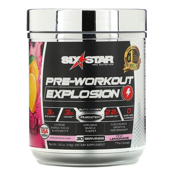 Six Star, Pre-Workout Explosion, Pink Lemonade, 7.41 oz (210 g) (Discontinued Item)