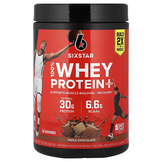 SIXSTAR, 100% Proteína Whey Plus, Chocolate Triplo, 826 g (1,82 lbs)