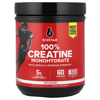 SIXSTAR, 100% Creatine Monohydrate, Unflavored, 10.58 oz (300 g)