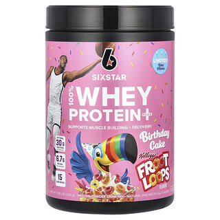سيكس ستار‏, 100٪ Whey Protein Plus ، كعك عيد الميلاد من Kellogg's Froot Loops ، 1.55 رطل (705 جم)