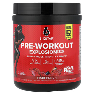 SIXSTAR, Pre-Workout Explosion 2.0, Fruit Punch, 9.52 oz (270 g)