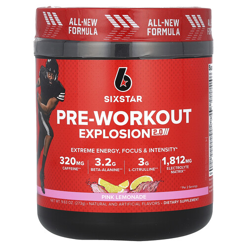 Sixstar Pre-Workout Explosion 2.0, Pink Lemonade , 9.63 oz (273 g)