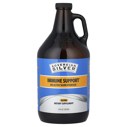 Sovereign Silver Immune Support Bio-Active Hydrosol Vitamin | 10 Ppm 64 fl oz Liquid