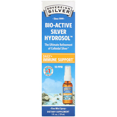 Sovereign Silver Bio-Active Silver Hydrosol, Fine Mist Spray, 10 ppm, 1 fl oz (29 ml)