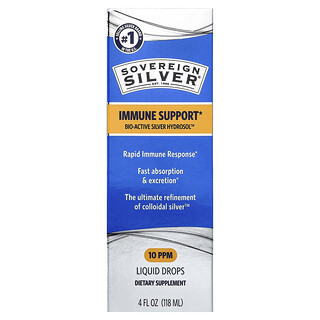 Sovereign Silver, Bio-Active Silver Hydrosol™, Soutien immunitaire, Gouttes liquides, 118 ml