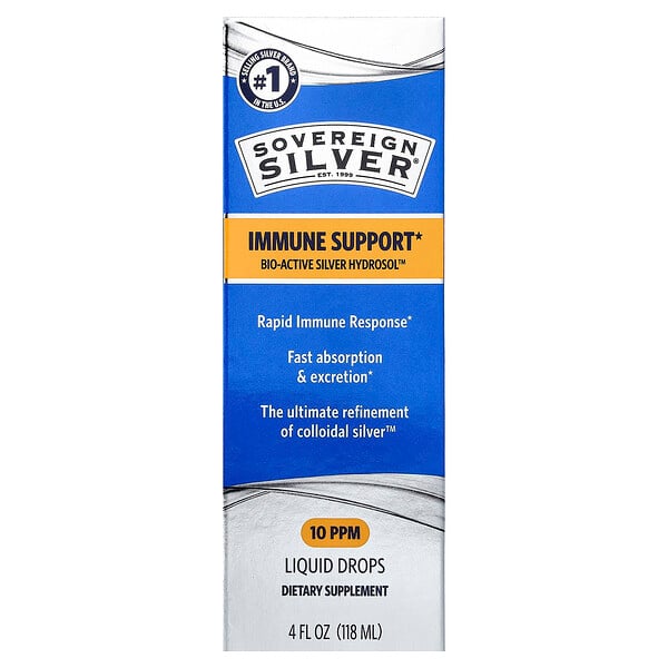 Sovereign Silver Bio-Active Silver Hydrosol ™ Immune Support, Liquid Drops, 4 fl oz (118 ml)
